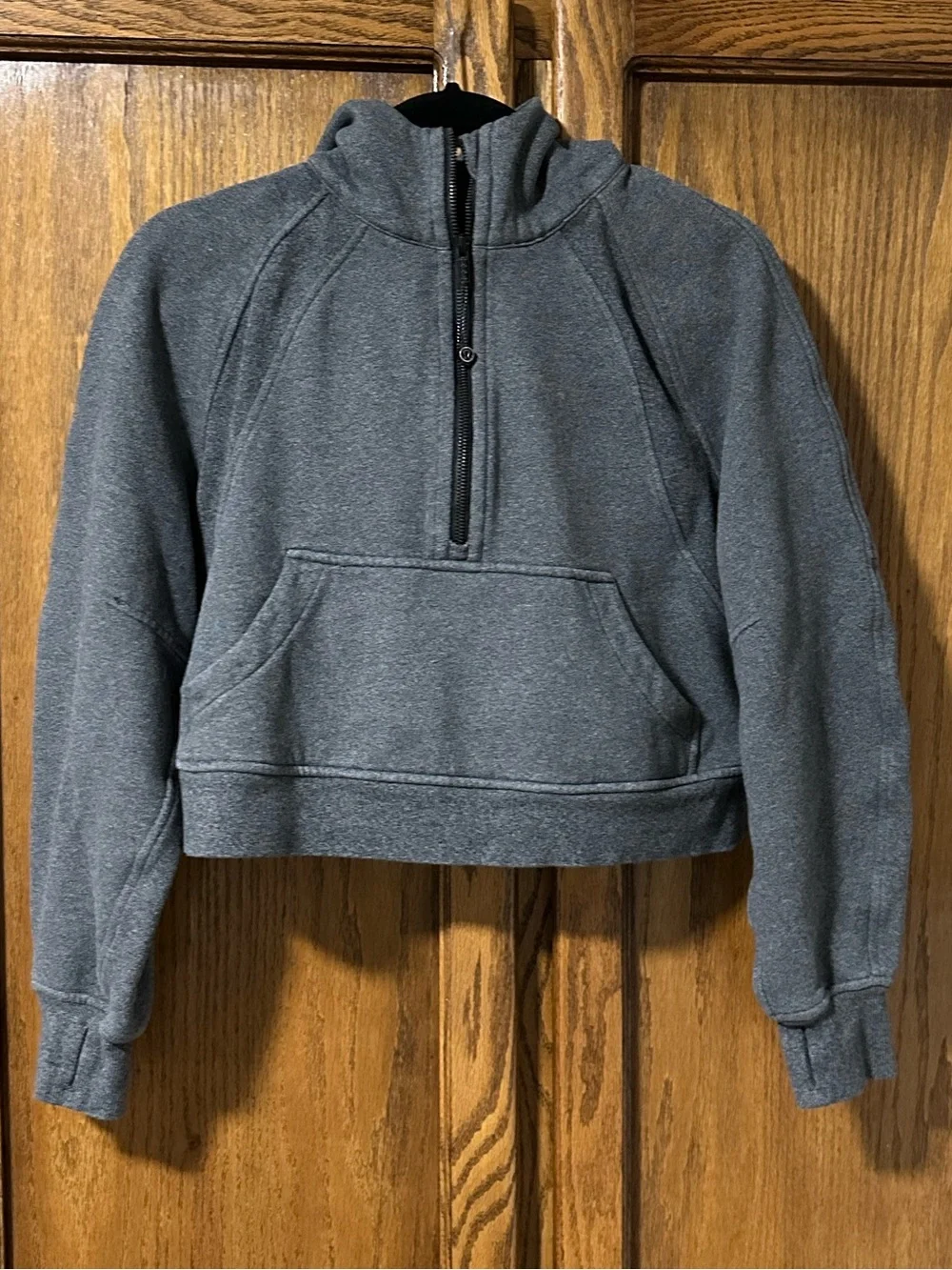 lululemon athletica scuba half-zip hoodie charcoal gray XS/S